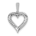 14k White Gold 1/4 carat Diamond 2-row Heart Pendant