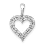 14k White Gold 1/4 carat Lab Grown Diamond VS/SI+ G+ Complete Double Row Heart Pendant
