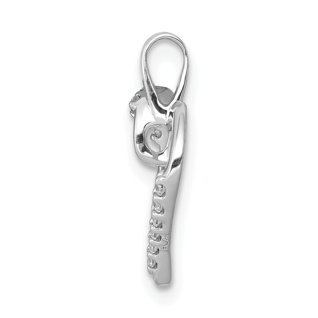 14k White Gold 1/15 carat Diamond Heart Pendant