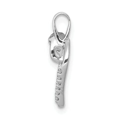 14k White Gold 1/15 carat Diamond Heart Pendant
