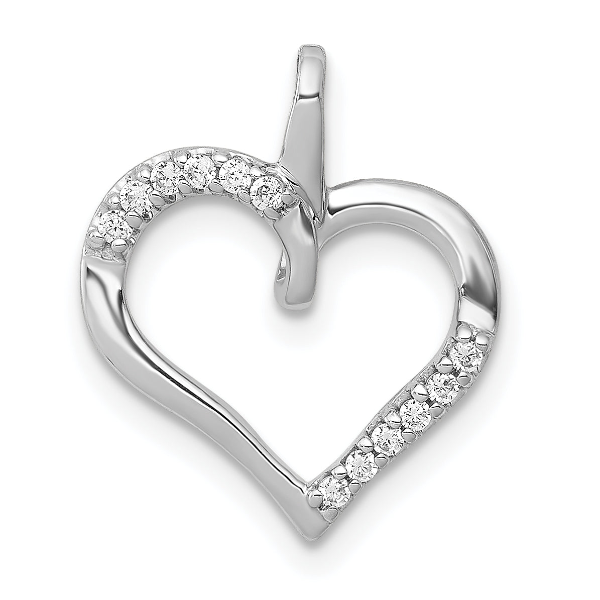14k White Gold 1/15 carat Diamond Heart Pendant Main image
