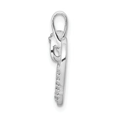 14k White Gold 1/10 carat Diamond Heart Pendant