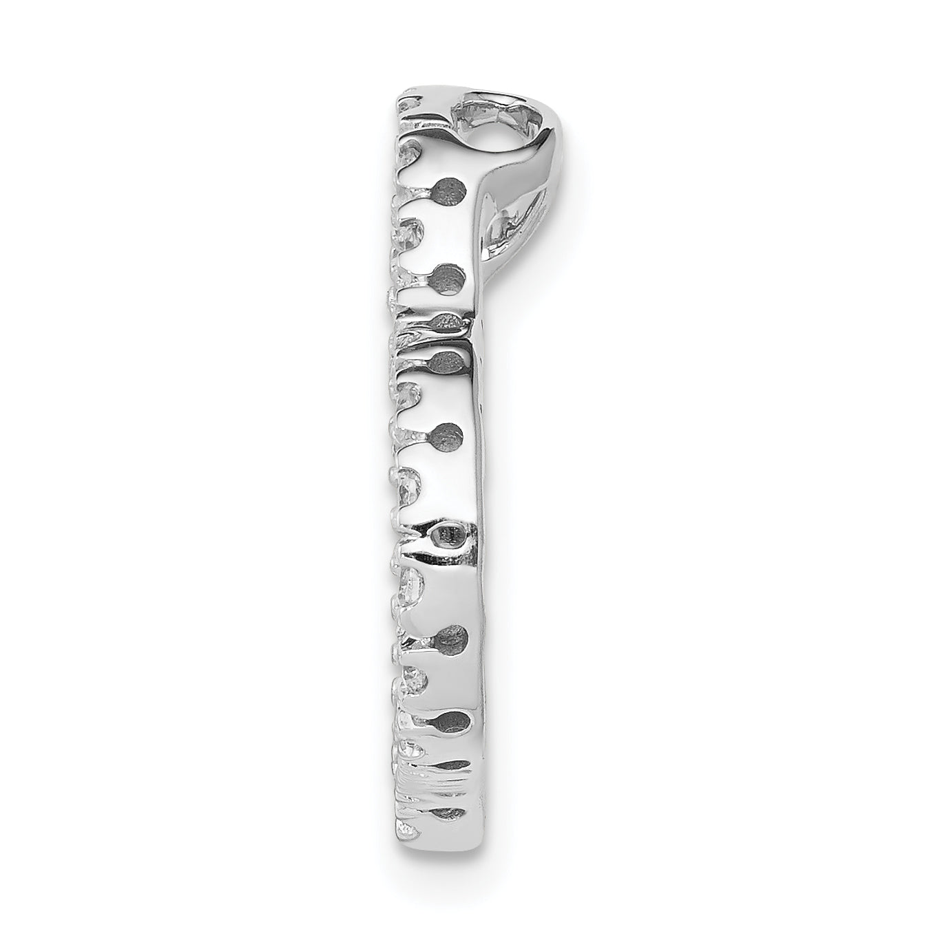 14k White Gold 1/5 carat Lab Grown Diamond VS/SI+ G+ Complete Heart Chain Slide Pendant Secondary image