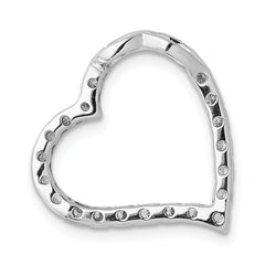 14k White Gold 1/5 carat Lab Grown Diamond VS/SI+ G+ Complete Heart Chain Slide Pendant