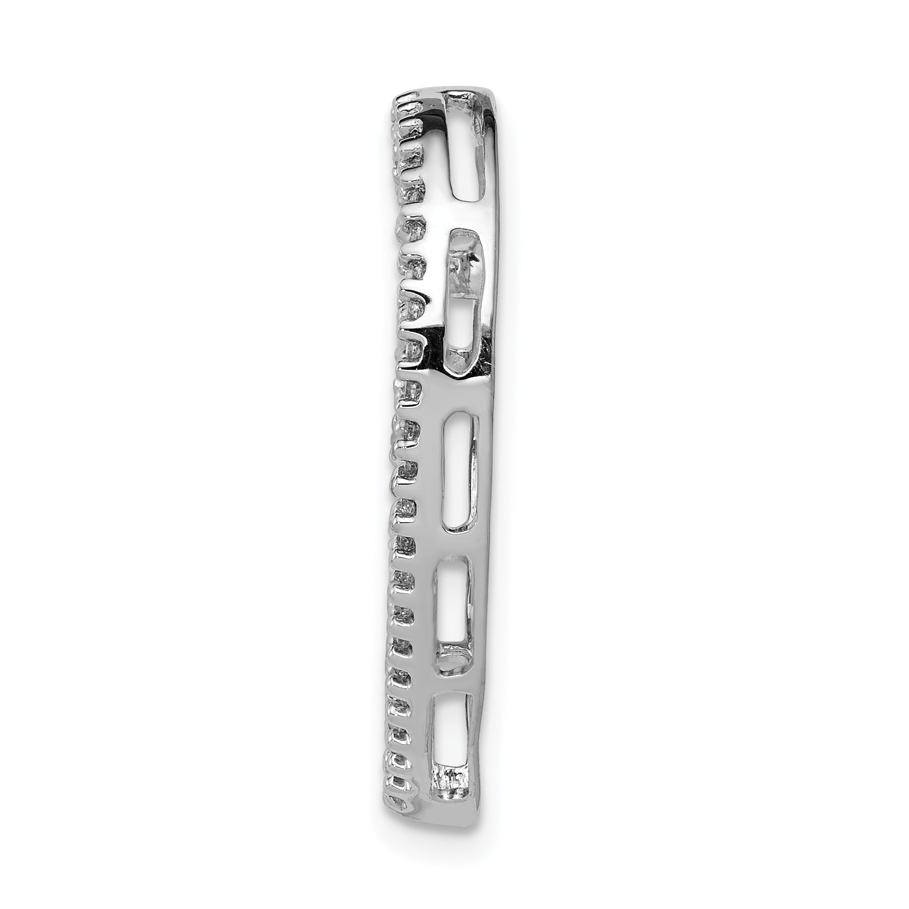 14k White Gold 1/4 carat Diamond Heart Chain Slide