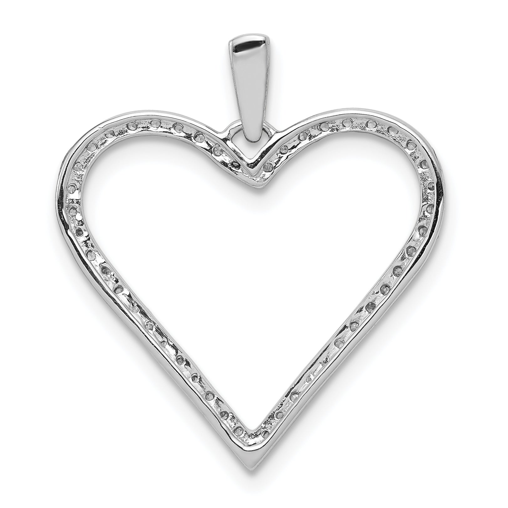 14k White Gold 1/6 carat Diamond Heart Pendant