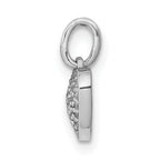 14k White Gold 1/10 carat Pave Diamond Heart Pendant