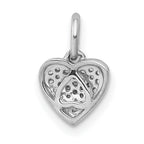 14k White Gold 1/10 carat Pave Diamond Heart Pendant