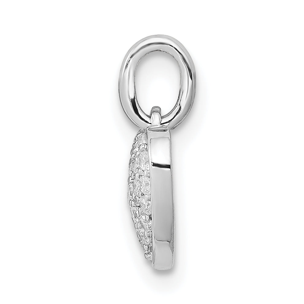 14k White Gold 1/5 carat Pave Diamond Heart Pendant