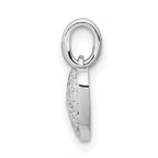 14k White Gold 1/5 carat Pave Diamond Heart Pendant