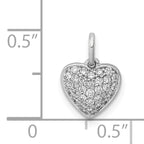 14k White Gold 1/5 carat Pave Diamond Heart Pendant
