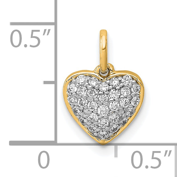 14k 1/5 carat Pave Diamond Heart Pendant