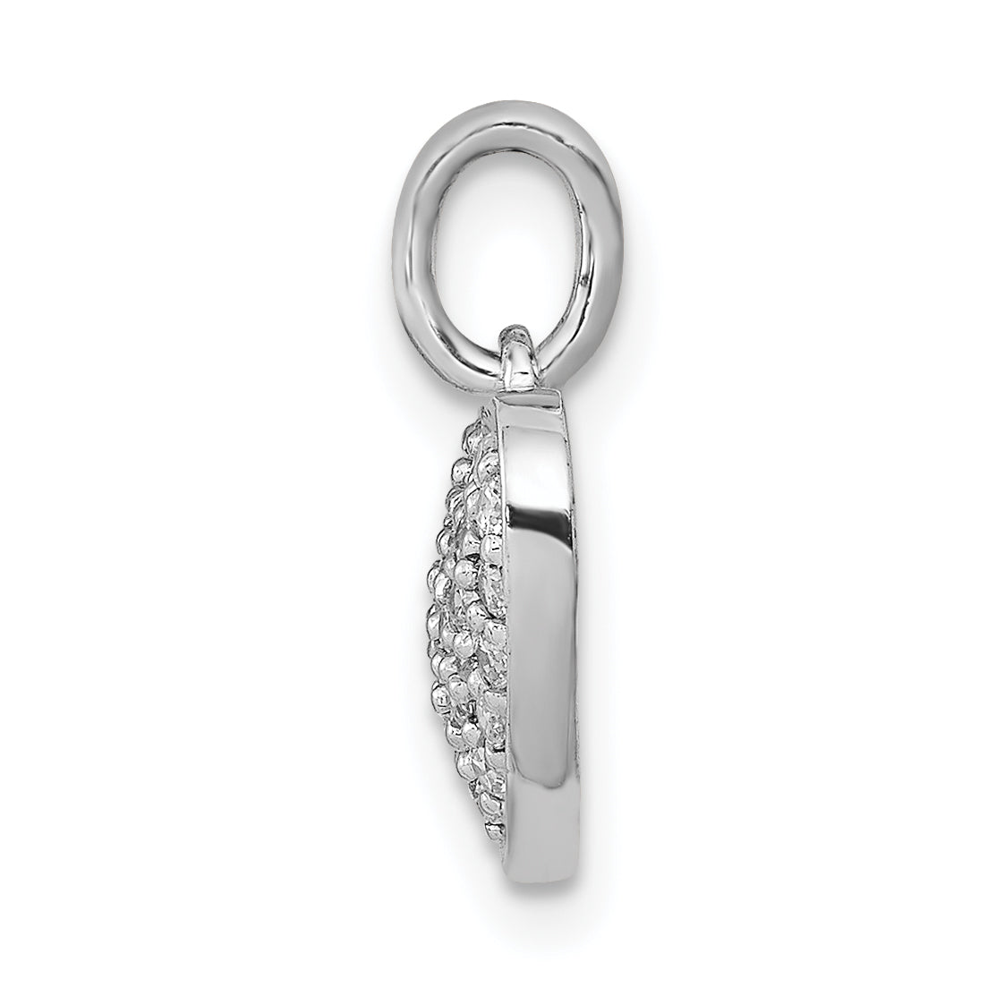 14k White Gold 1/4 carat Pave Diamond Heart Pendant Secondary image