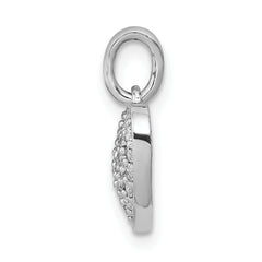 14k White Gold 1/4 carat Pave Diamond Heart Pendant