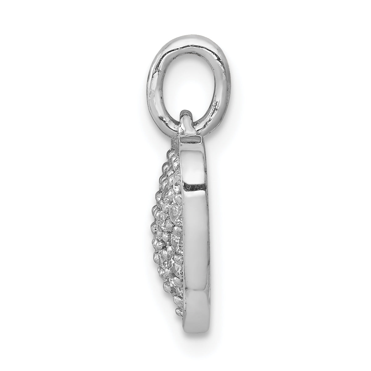 14k White Gold 3/8 carat Pave Diamond Heart Pendant Secondary image