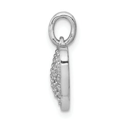 14k White Gold 3/8 carat Pave Diamond Heart Pendant