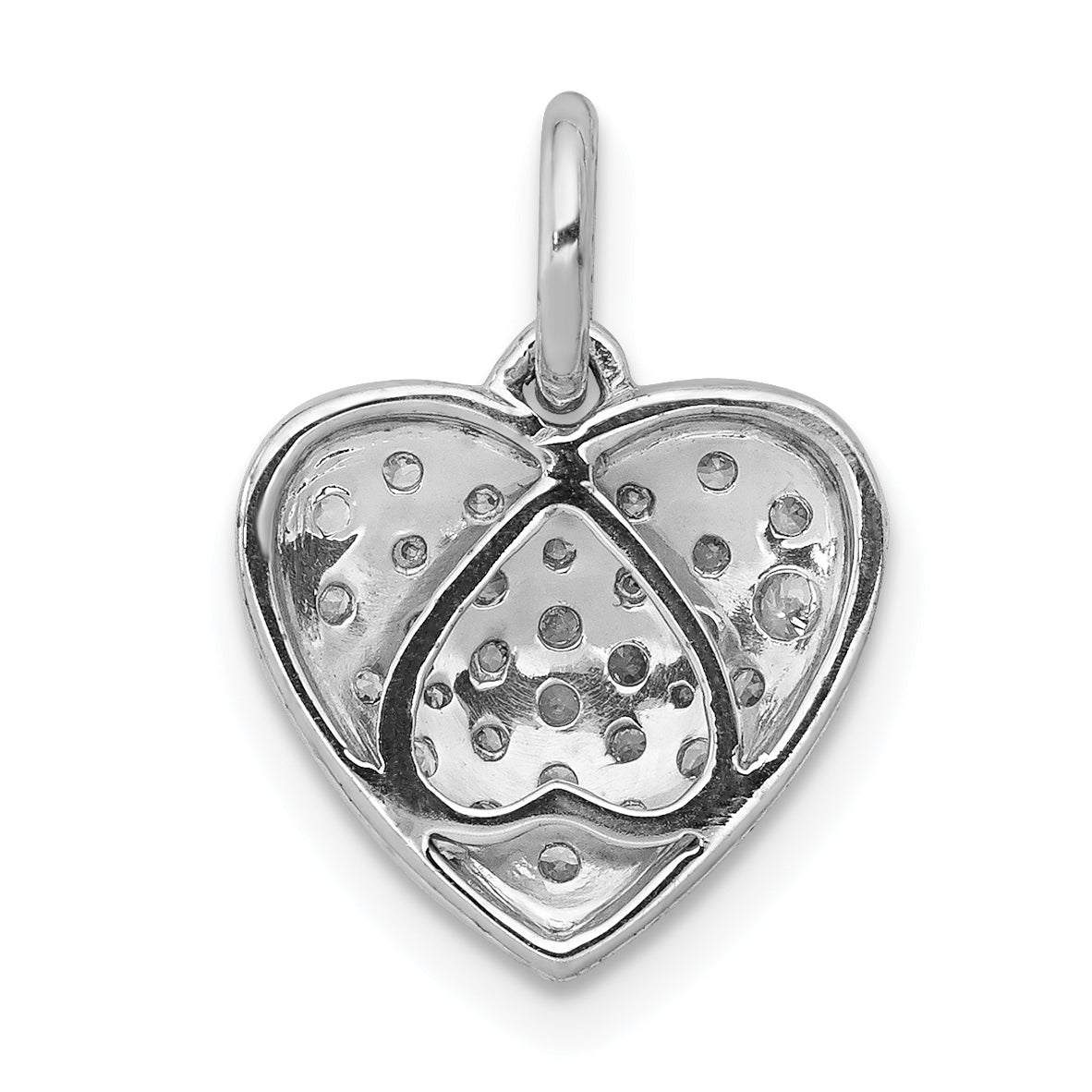 Elegant 14K White Gold Diamond Heart Pendant – A Symbol of Timeless Love