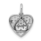 14k White Gold 3/8 carat Pave Diamond Heart Pendant