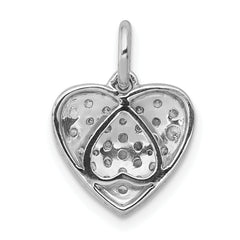 Elegant 14K White Gold Diamond Heart Pendant – A Symbol of Timeless Love