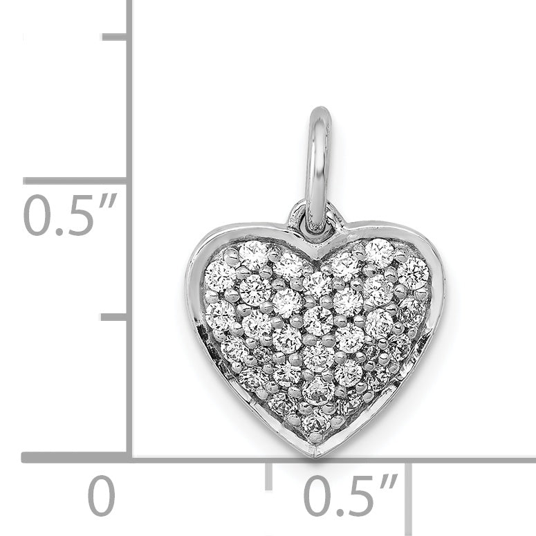 Elegant 14K White Gold Diamond Heart Pendant – A Symbol of Timeless Love
