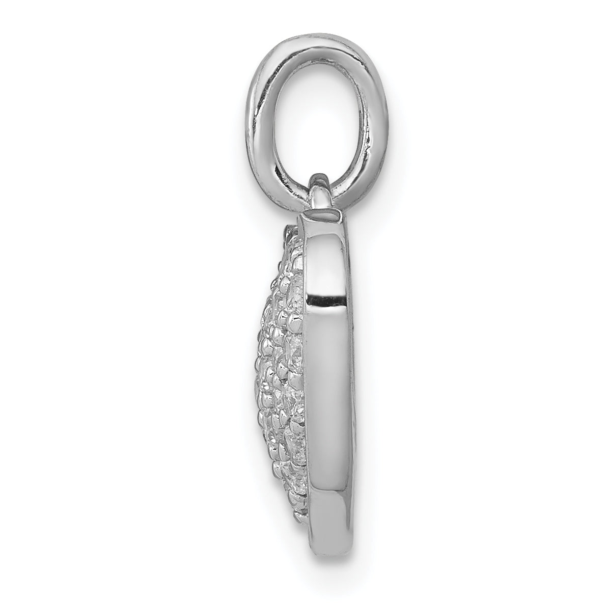 14k White Gold 1/2 carat Pave Diamond Heart Pendant