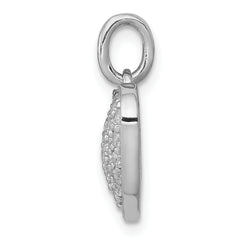 14k White Gold 1/2 carat Pave Diamond Heart Pendant