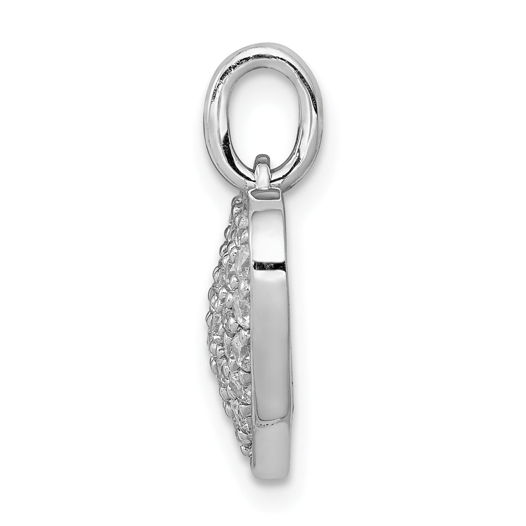 14k White Gold 5/8 carat Pave Diamond Heart Pendant