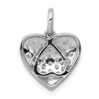 14k White Gold 5/8 carat Pave Diamond Heart Pendant