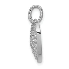 14k White Gold 1 carat Lab Grown Diamond VS/SI+ G+ Complete Cluster Heart Pendant