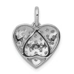 14k White Gold 1 carat Lab Grown Diamond VS/SI+ G+ Complete Cluster Heart Pendant