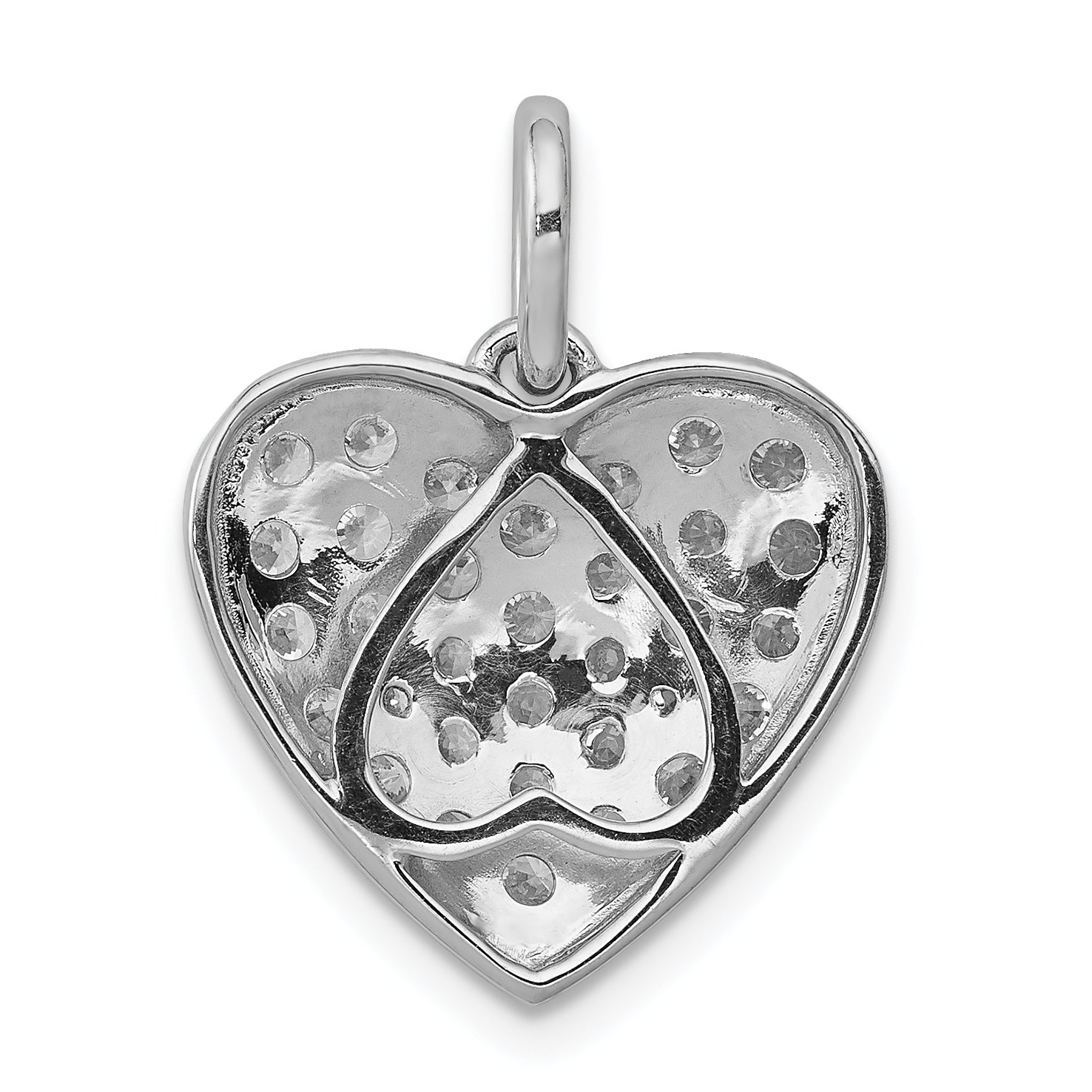 14k White Gold 1 carat Lab Grown Diamond VS/SI+ G+ Complete Cluster Heart Pendant