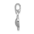 14k White Gold 1/5 carat Pave Diamond Fancy Heart Pendant