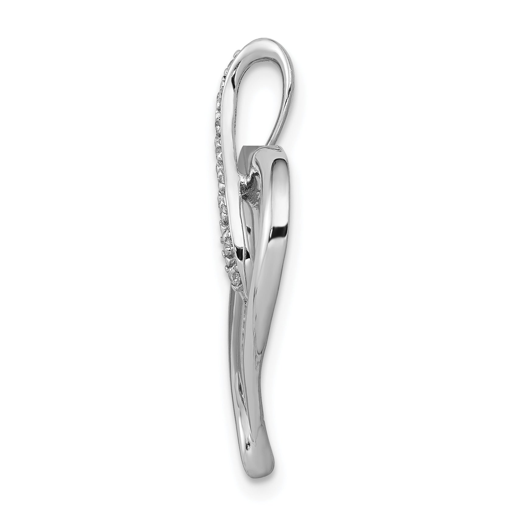 10k White Gold 1/20ct. Diamond Heart and Infinity Pendant Secondary image