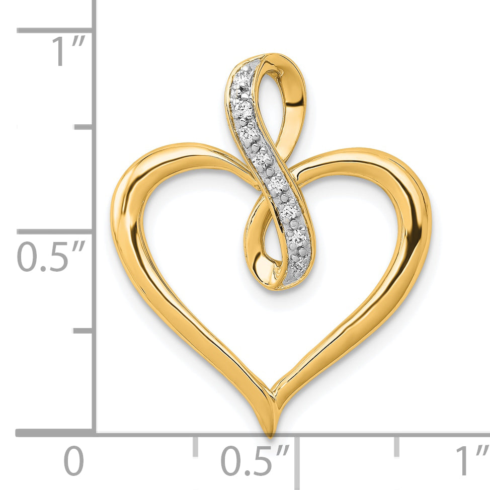 10K 1/20ct. Diamond Heart and Infinity Pendant