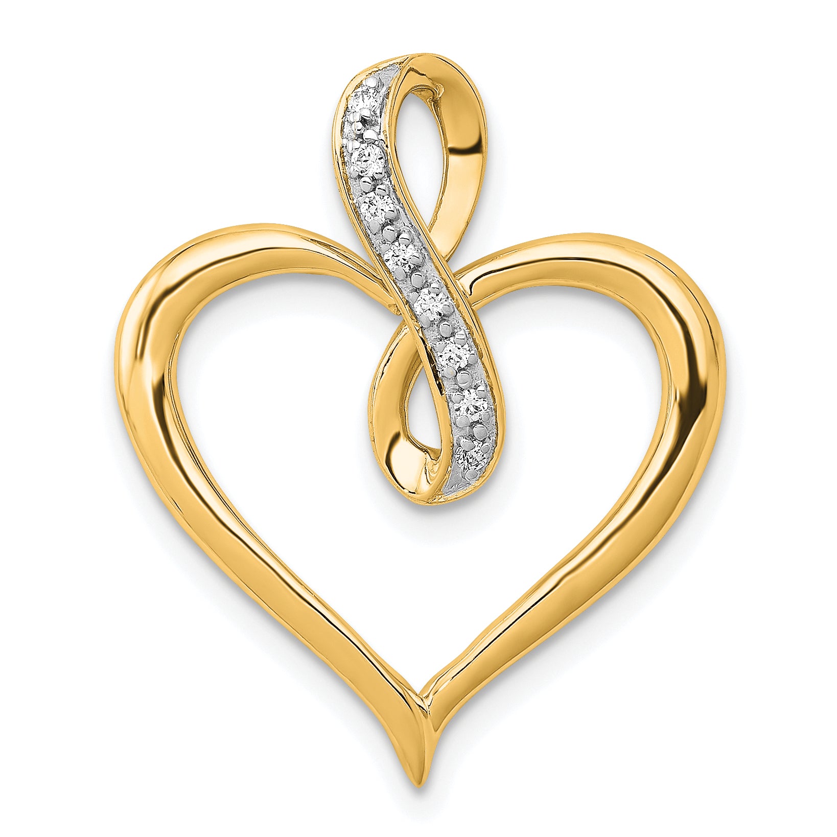 10K 1/20ct. Diamond Heart and Infinity Pendant Main image