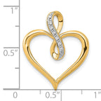 14k 1/20 carat Diamond Heart and Infinity Pendant Fits up to 2mm Regular/4mm Fancy or Reversible Omega