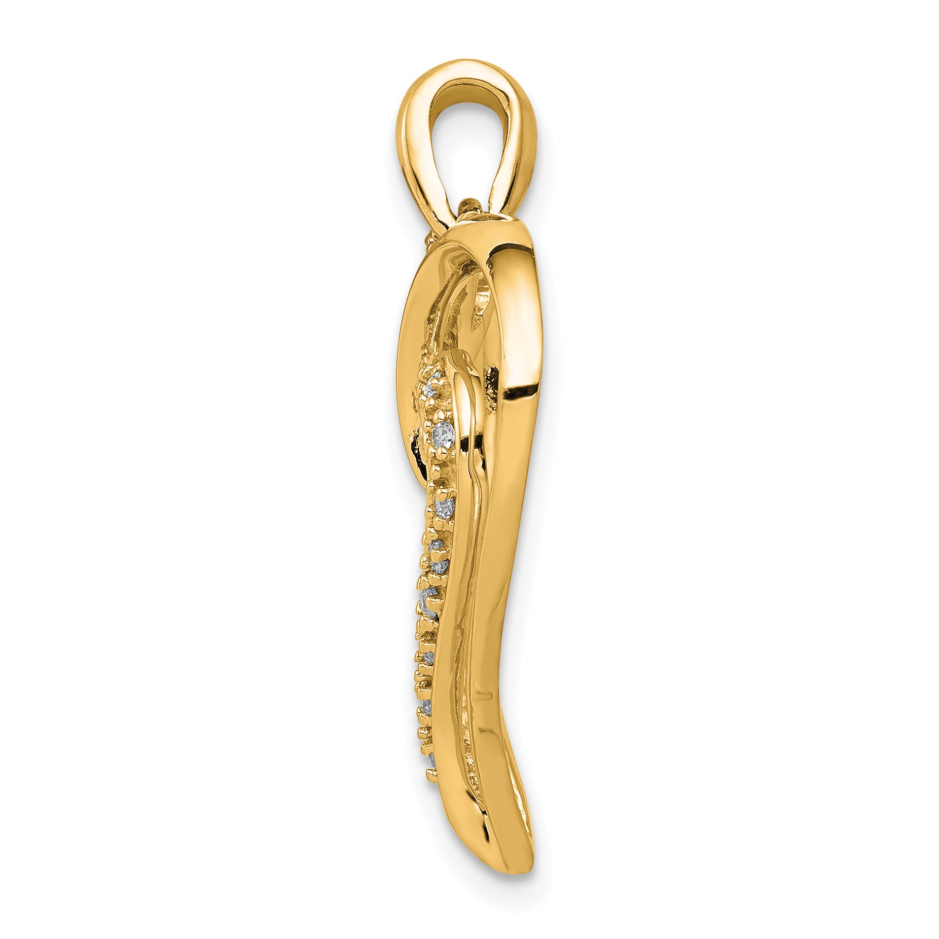 14k 1/10 carat Diamond Fancy Heart Pendant