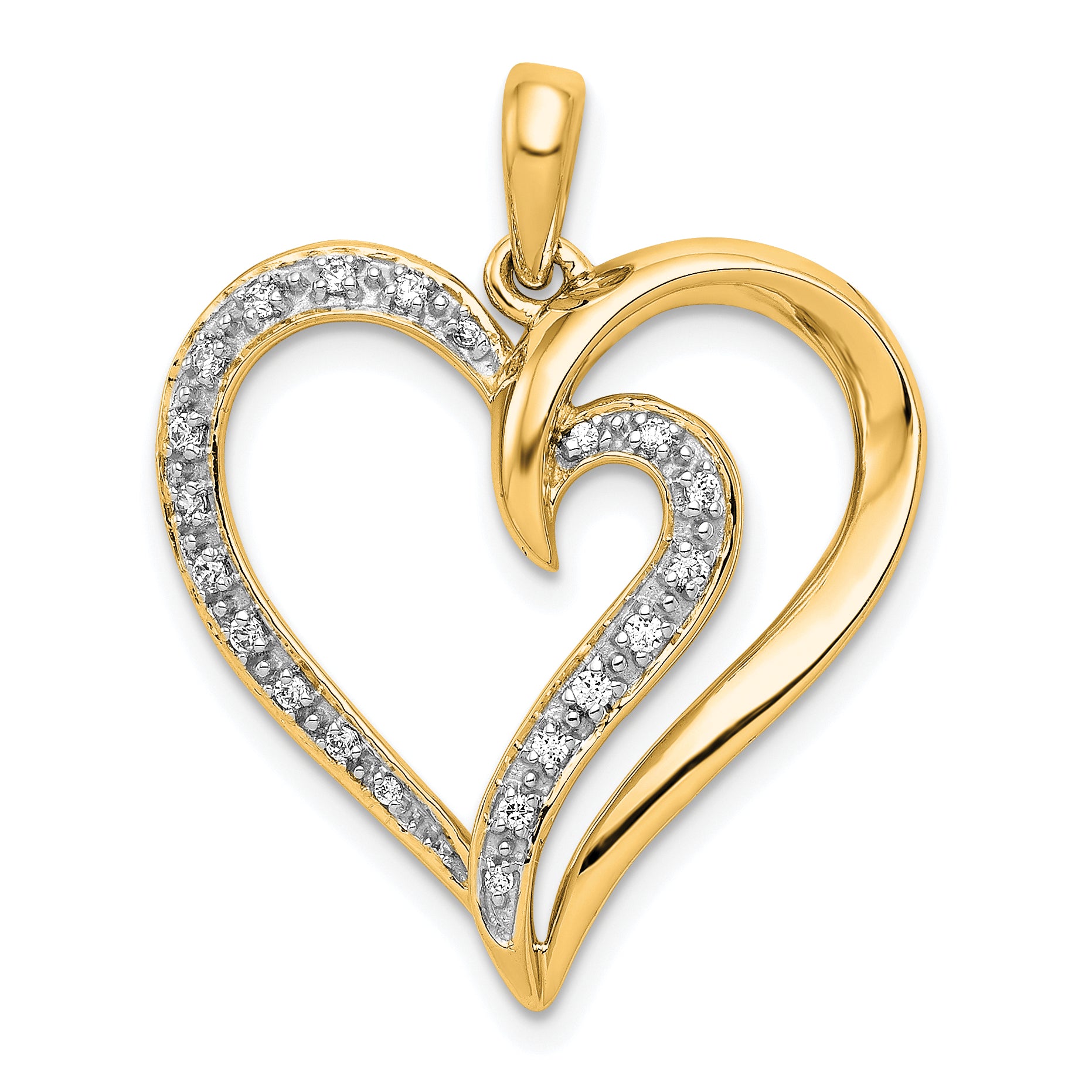 14k 1/10 carat Diamond Fancy Heart Pendant Main image