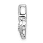 14k White Gold 1/5 carat Pave Diamond Fancy Double Heart Chain Slide