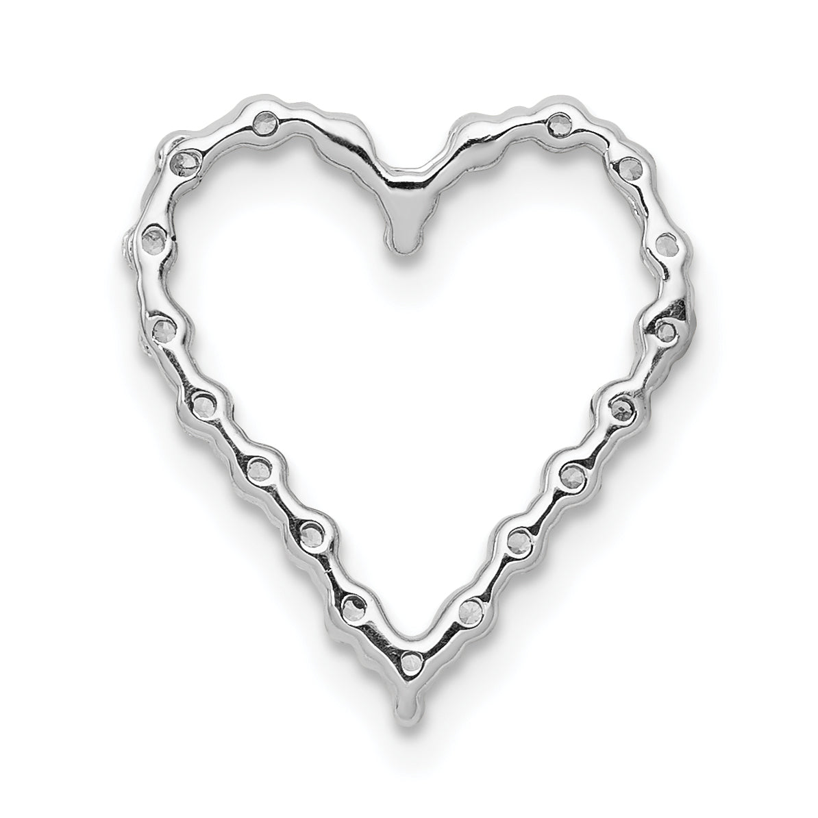 14k White Gold 1/5 carat Lab Grown Diamond VS/SI+ G+ Complete Heart Chain Slide Pendant