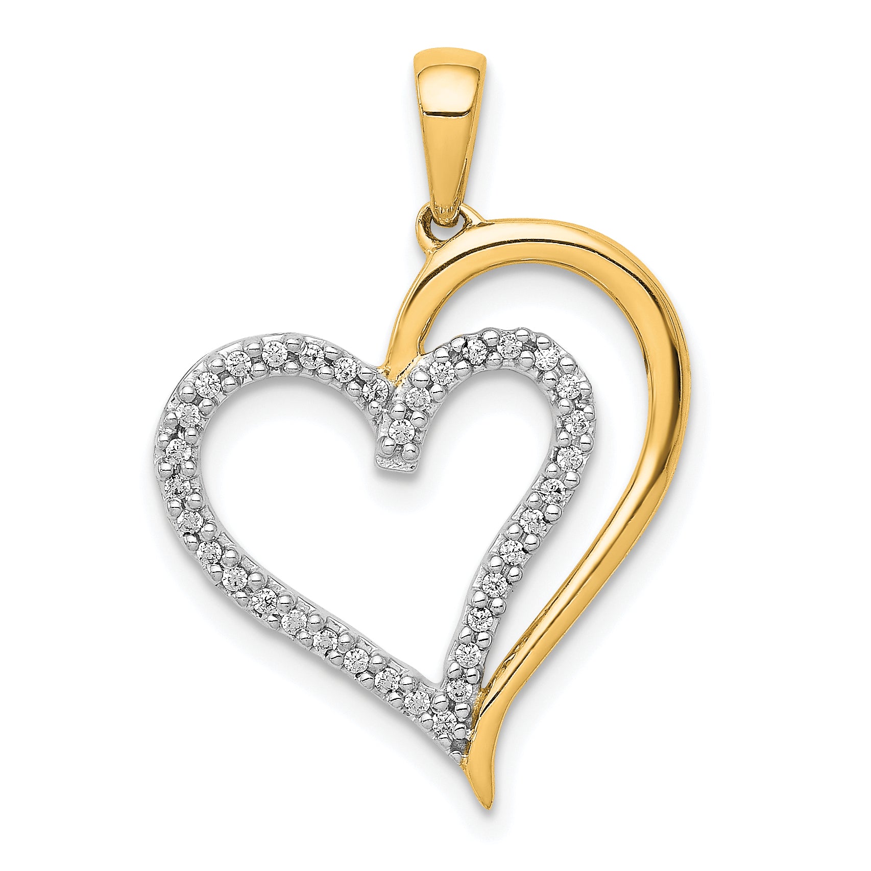 14k 1/10ct. Diamond Heart Pendant Main image
