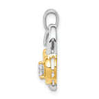 14k Two Tone 1/5 carat Lab Grown Diamond VS/SI+ G+ Complete Double Heart Pendant