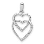 14k White Gold 1/10 carat Diamond Entwined Hearts Pendant