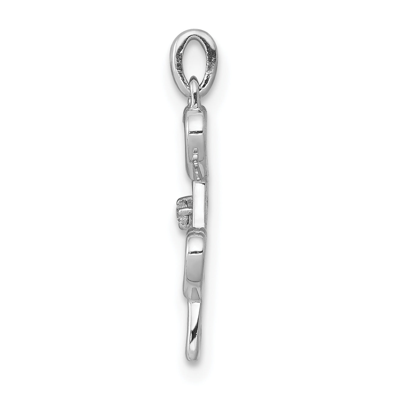 10K White Gold .01ct. Diamond Four Hearts Pendant Secondary image
