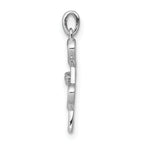 14k White Gold Diamond Dangling Hearts Pendant