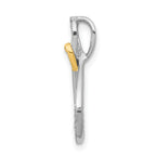 14k Two-tone 1/20 carat Diamond Infinity with Heart Chain Slide