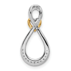 14k Two-tone 1/20 carat Diamond Infinity with Heart Chain Slide
