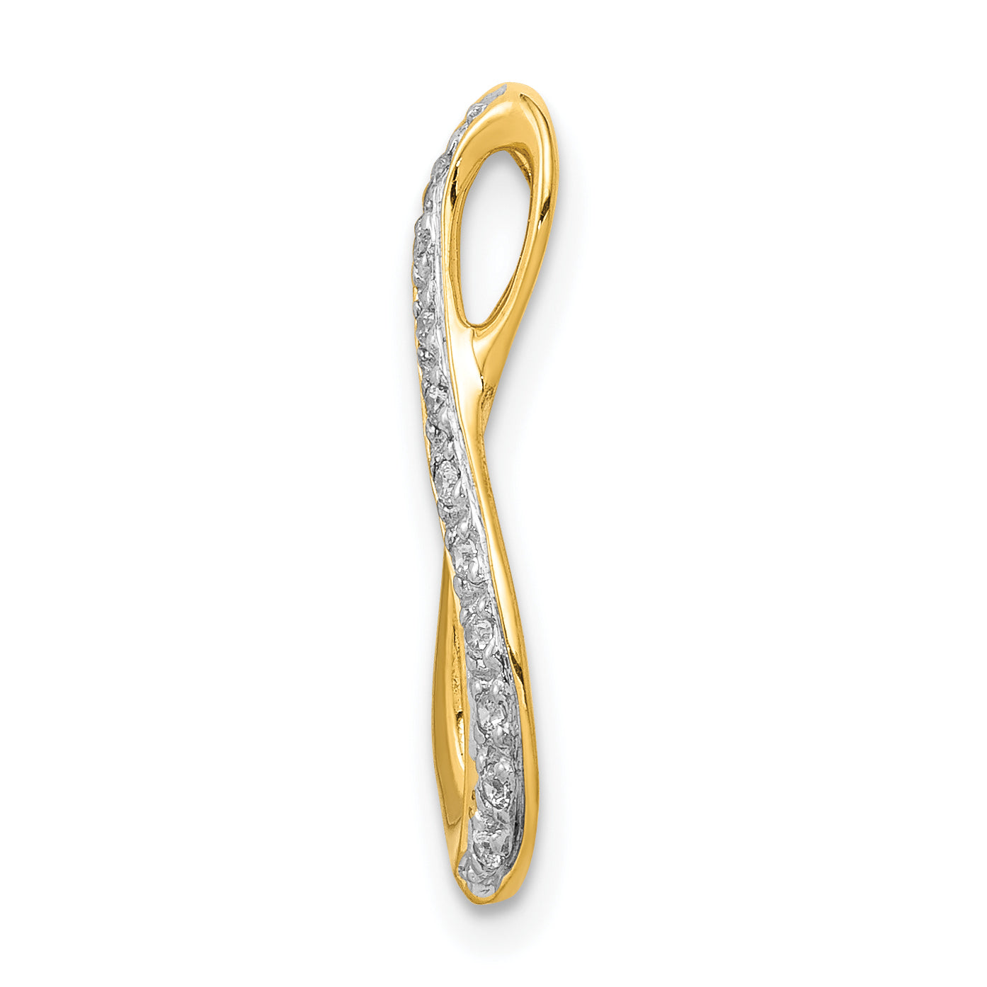 10K and Rhodium 1/20ct. Diamond Infinity Chain Slide Secondary image