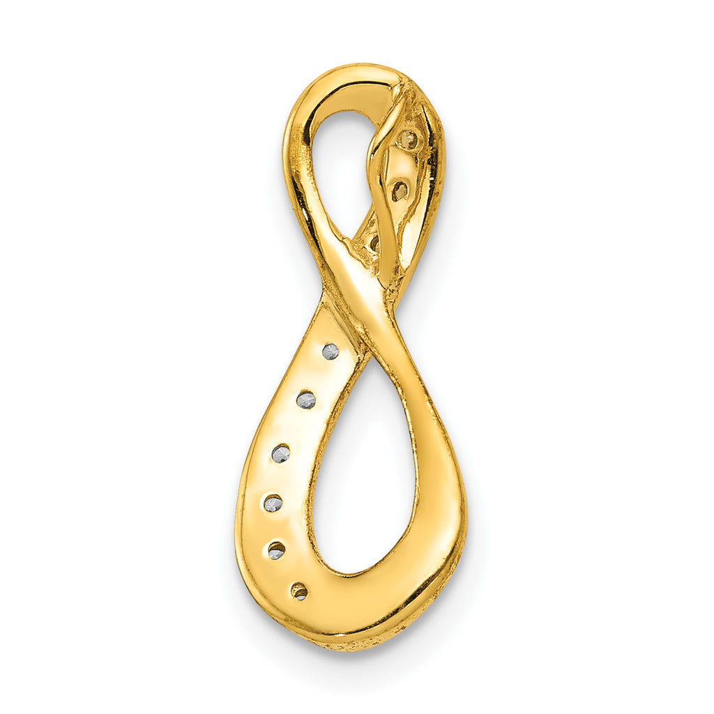 10K and Rhodium 1/20ct. Diamond Infinity Chain Slide