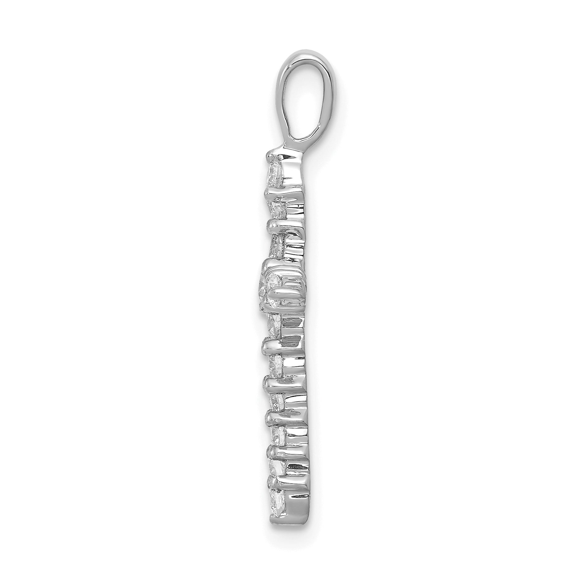 14k White Gold 1/2 carat Lab Grown Diamond VS/SI+ G+ Complete Cross Pendant Secondary image